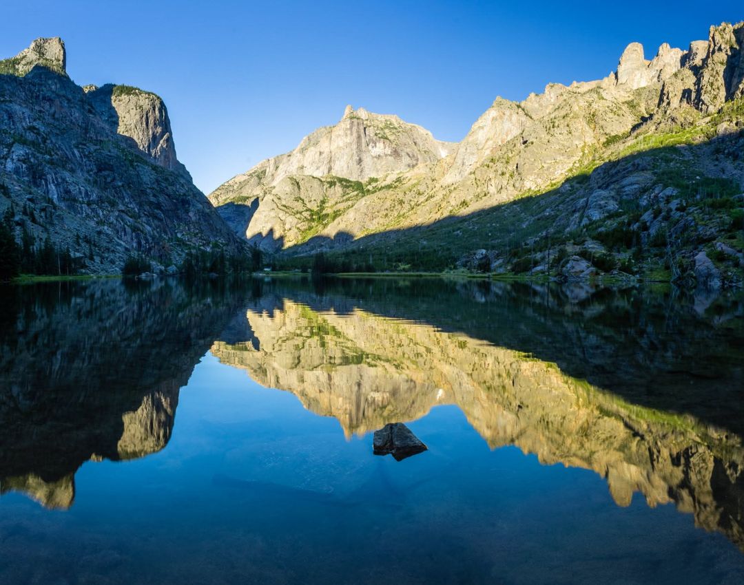 Elk Lake reflection, Beartooth Mountains, Montana